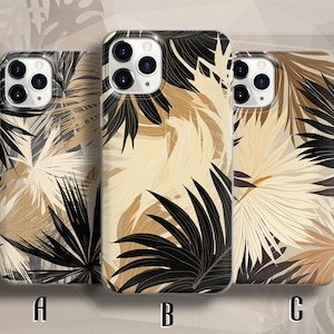 Boho Jungle Phone Case, Tropical Leaf iPhone case for iPhone 16 Pro Max, 15 Pro, 14 Plus, 13, 12, 11, XS & Samsung S25 S24 A56, Pixel 9 8