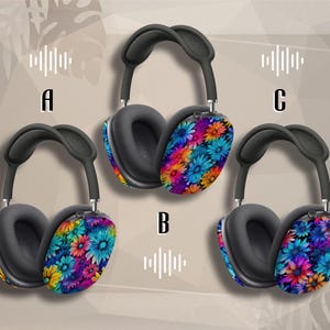 Floral Tie Dye AirPods Max Case Blue Neon AirPods Max Cover Ear Cup Protectors for Apple AirPod Max case AirPod Max cover