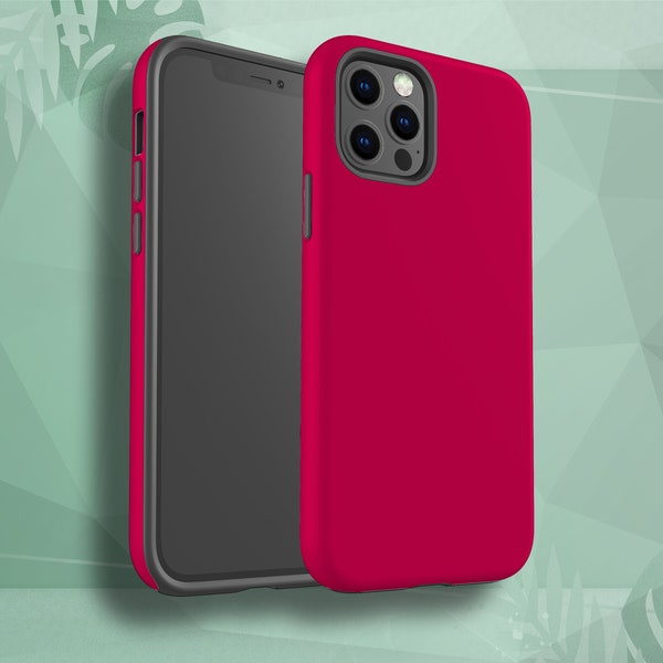 Custodia per telefono rosso neon Custodia rosa scuro per iPhone 11 adatta per iPhone 13 Pro Custodia 12 XS Max X 8 Plus 7 6 5 Samsung Galaxy S9 Google Pixel 3A XL