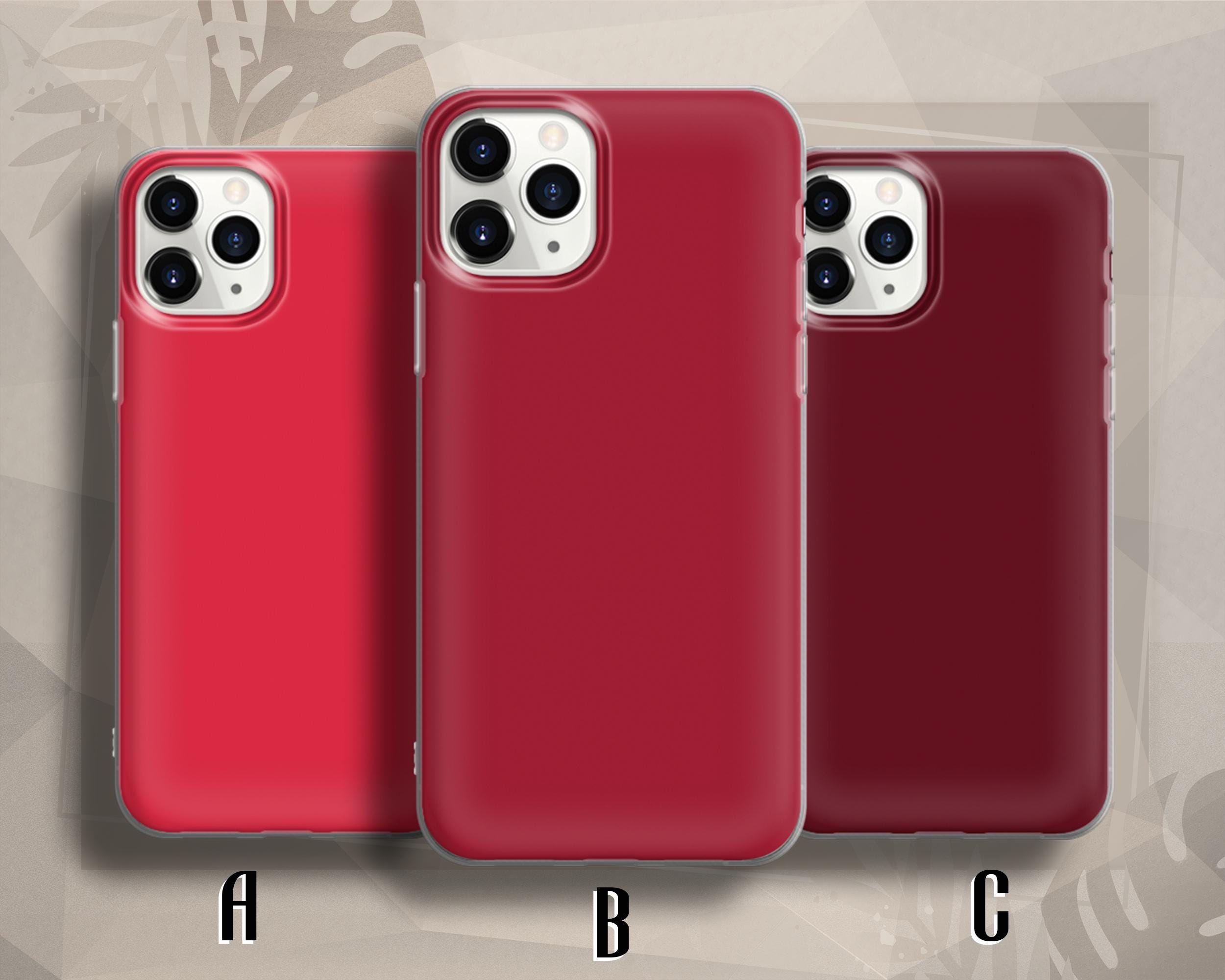 Solid Red Phone Case, Crimson Carmine iPhone case for iPhone 16 Pro Max, 15 Pro, 14 Plus, 13, 12, 11, XS & Samsung S25 S24 A56, Pixel 9 8