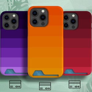 Retro Seven Shades CARD HOLDER Phone Case fit for iPhone 13 Pro Max, iPhone 13 Pro, iPhone 13, Samsung Galaxy S22 Ultra, Samsung S21