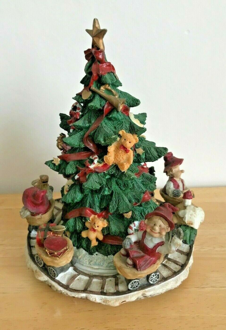 Vintage Rotating Musical Christmas Tree Elves 8 Tall We Etsy