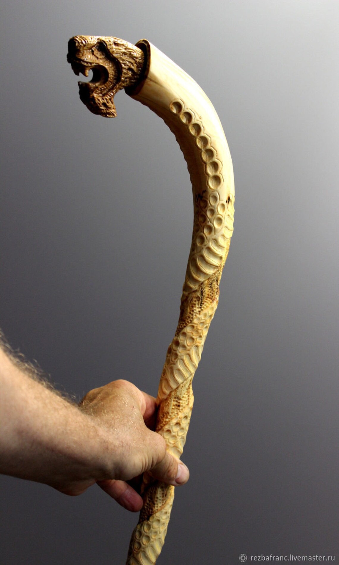 Caña de caminar de madera bastones tallados a mano bastón de | Etsy