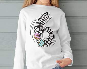 Plotter file 6th birthday svg outfit children's birthday hand lettering
