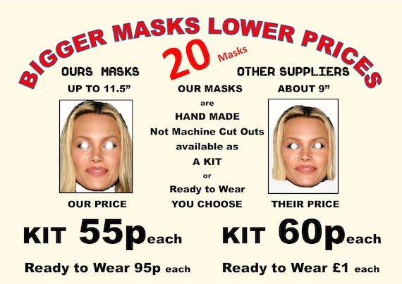 Personalised Face Masks,2,5,10,15 HEN //STAG 9/" Kits or Finished Ready to Wear