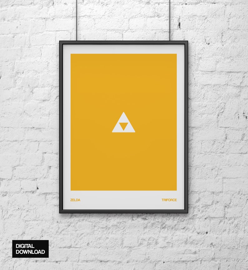 wall art poster triforce Zelda : Triforce wall art triforce minimalist poster hyrule poster wall art video games digital download
