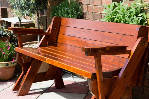 Convertible Garden Bench And Picnic Table Combination Etsy