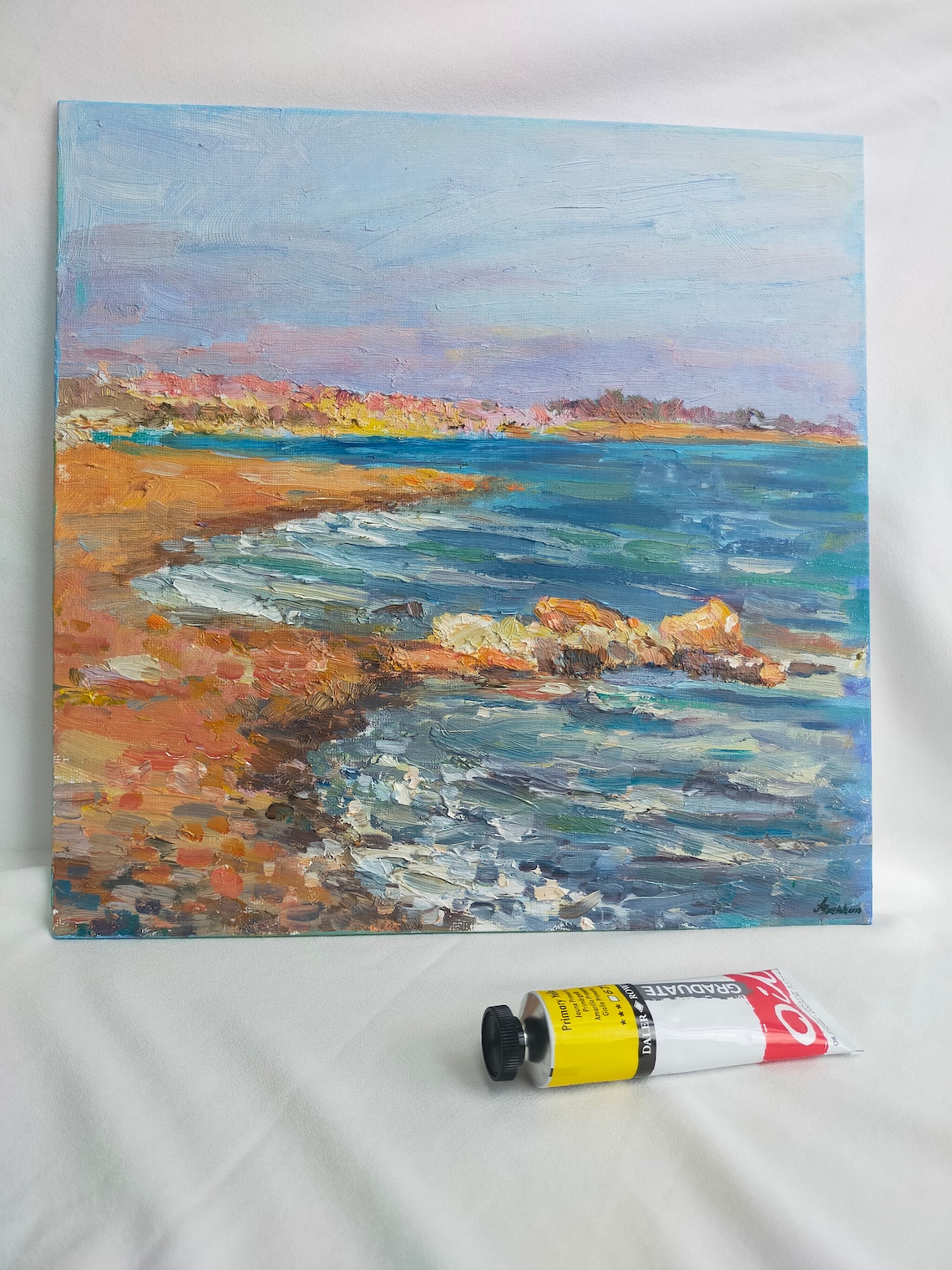 Original Sea Art Painting With Beach Handmade Oilplein Air - Etsy