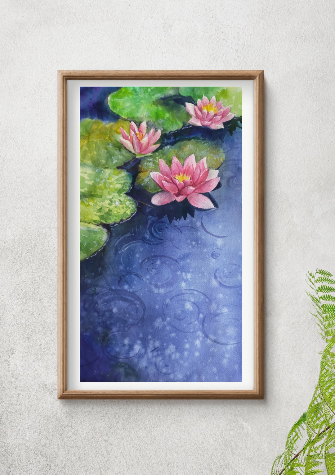 Pink Lotus Wedding Gift to a Plant Loverfloral Art for Wall Etsy