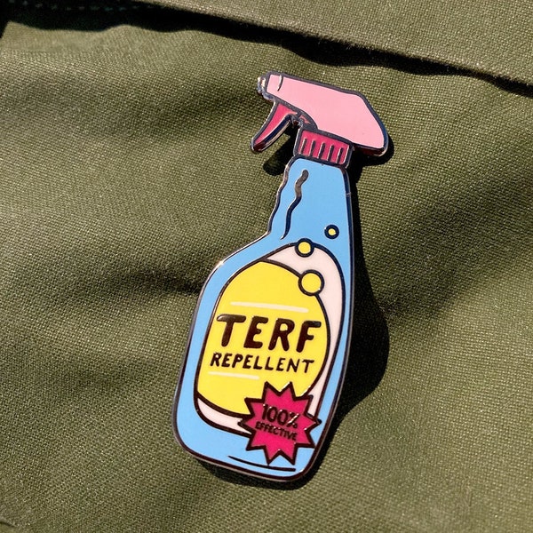 TERF Repellent Pin | Terf Pin | Trans Pride Enamel Pin | Anti Terf Badge | Trans Rights | Transgender Pride Pin