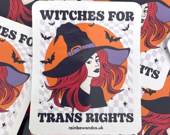 Hexen für Trans Rechte Halloween Aufkleber | Anti TERF Witch Aufkleber