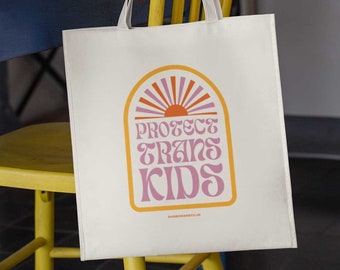 Protect Trans Kids Tote Bag | Queer Pride Shopping Tote