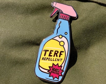 TERF afstotende pin | Terf Pin | Trans Pride Emaille Pin | Anti Terf-badge | Trans-rechten | Transgender trots pin