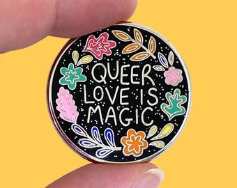 Queer Love Is Magic Enamel Pin | Gay Wedding Gift | Queer Christmas Gifts | LGBTQ Pins