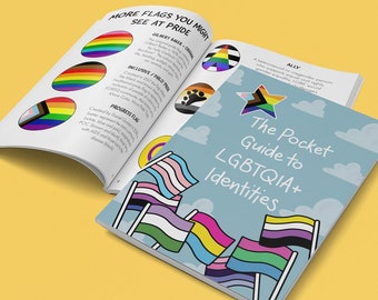 Zakgids voor LGBTQIA+-identiteiten | Queer Pride-zine | Book of Pride-vlaggen | LGBTQ bondgenoot geschenk | Vreemde identiteiten | LGBTQ-geschenken