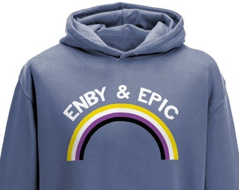 Non Binary Pride Hoodie | Enby & Epic Rainbow Design