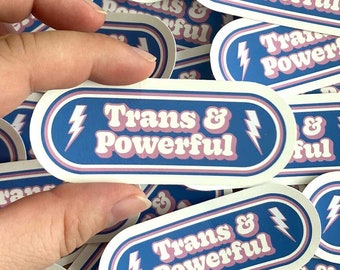 Trans & Powerful Vinyl Sticker - Retro Pride Collection