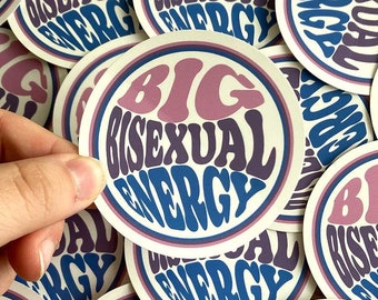 Bisexual Pride Sticker: Retro Big Bisexual Energy