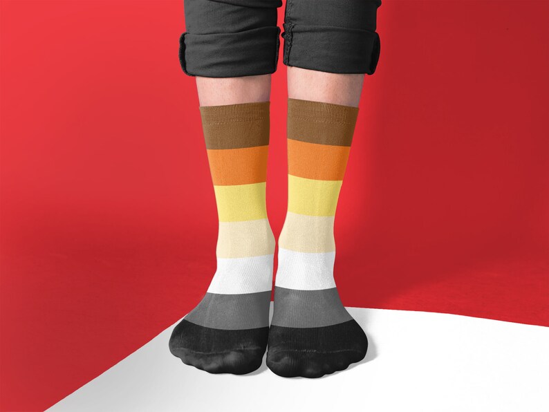 Bear Brotherhood Socks | Bear Pride Flag | Gay Bears | LGBT Apparel | Gay Pride Tube Socks | Bear Husband Gift | Stocking Stuffer 