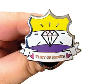 Non Binary Wedding Pin | They of Honor Badge | Queer Wedding Squad