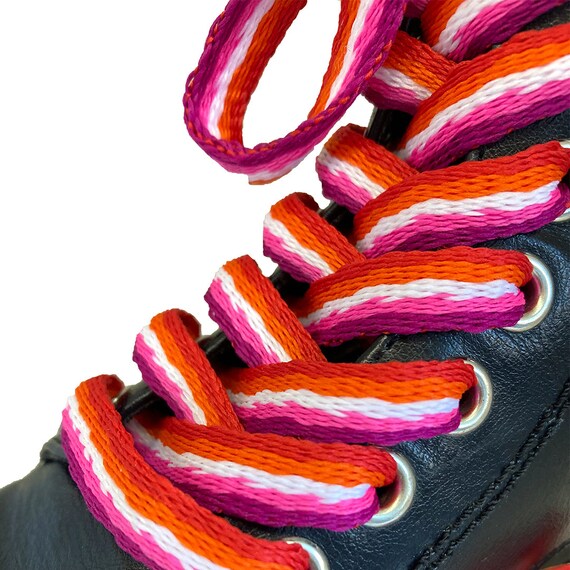 Cordones de zapatos lésbicos Bandera del orgullo Rainbow Laces Sunset LGBT Zapatos Plantillas y accesorios Cordones para zapatos 