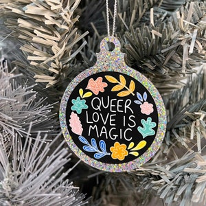 Queer Love Christmas Bauble | LGBTQ Christmas Ornament | Queer Christmas Gifts for Couples