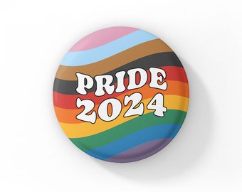 Pride 2024 Button Badge | Progress Flag Pin Badge