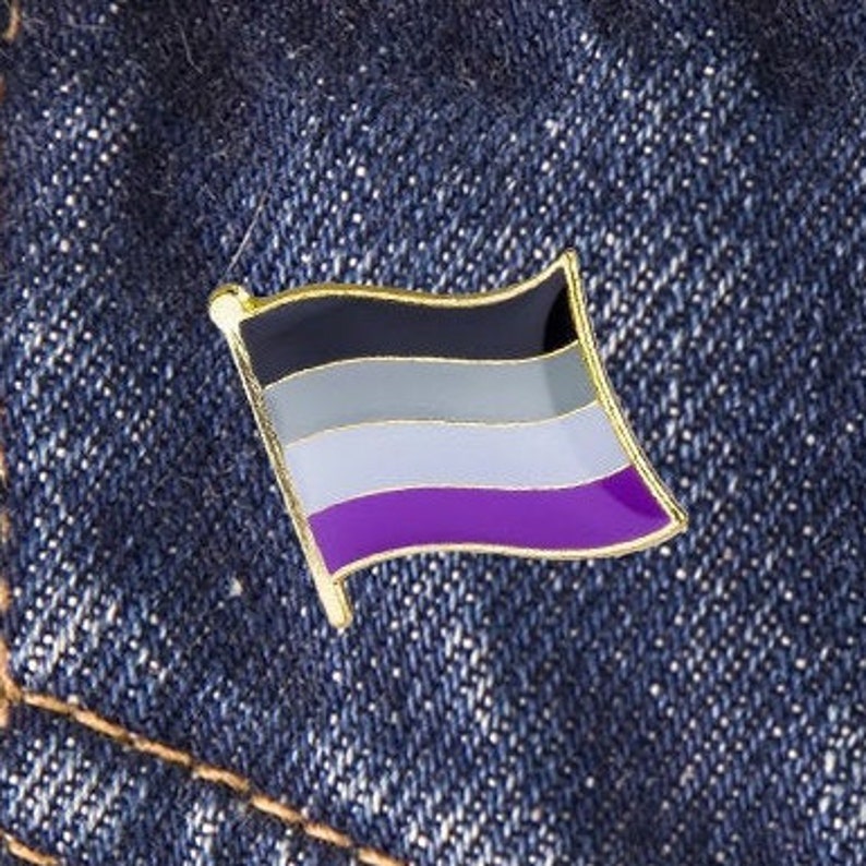 Asexual Pin Asexual Pride Flag Badge Ace Pride Enamel Pin Etsy