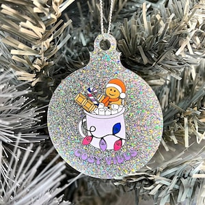 Bisexual Christmas Ornament | Subtle Bisexual Pride Bauble | LGBTQ Xmas Decoration