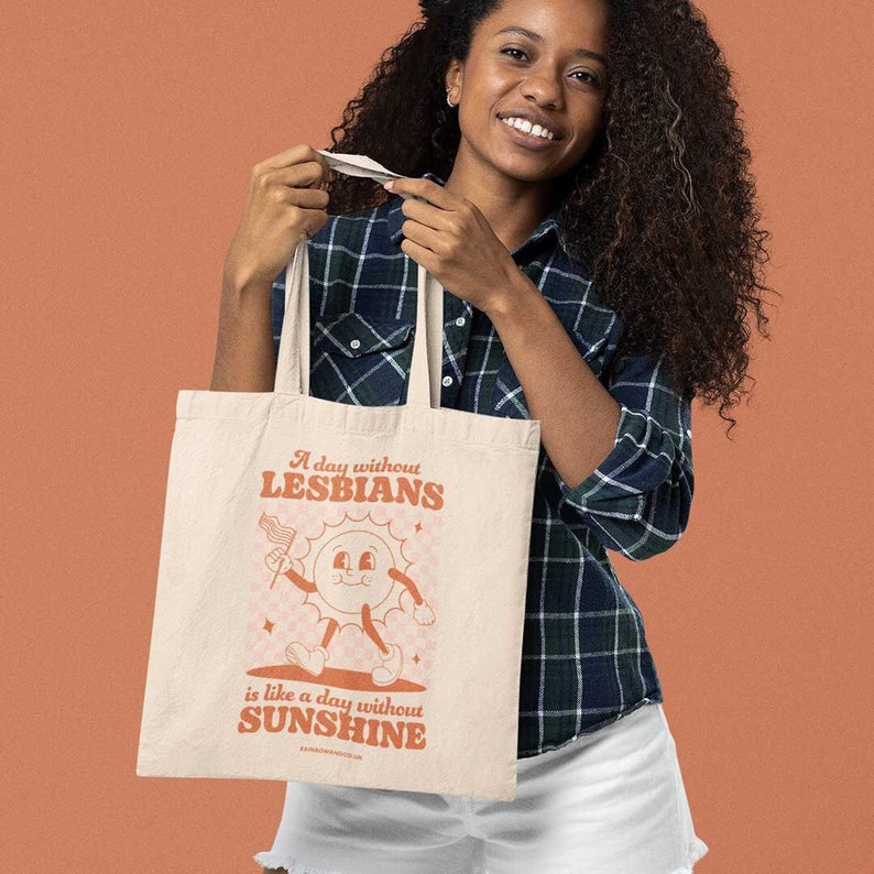 Retro Lesben Pride Tragetasche: Queeres Geschenk Bild 1