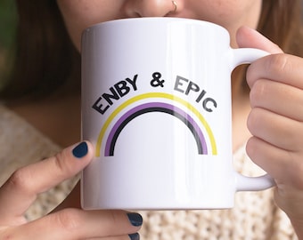Non Binary Pride Mug | LGBT Gift, Enby & Epic Rainbow