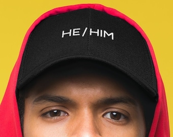 Hij Hem Voornaamwoorden Hoed Cap | Queer geschenken voor hem | Geborduurde dad hat