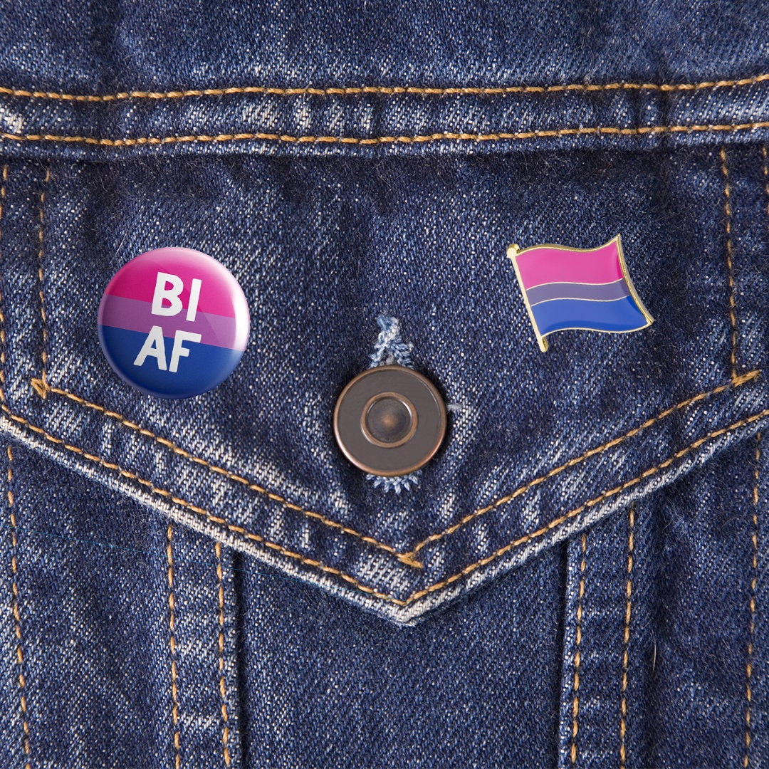 Bisexual Badge Bi AF 25mm Pin Badge Bisexual Gifts Bi | Etsy