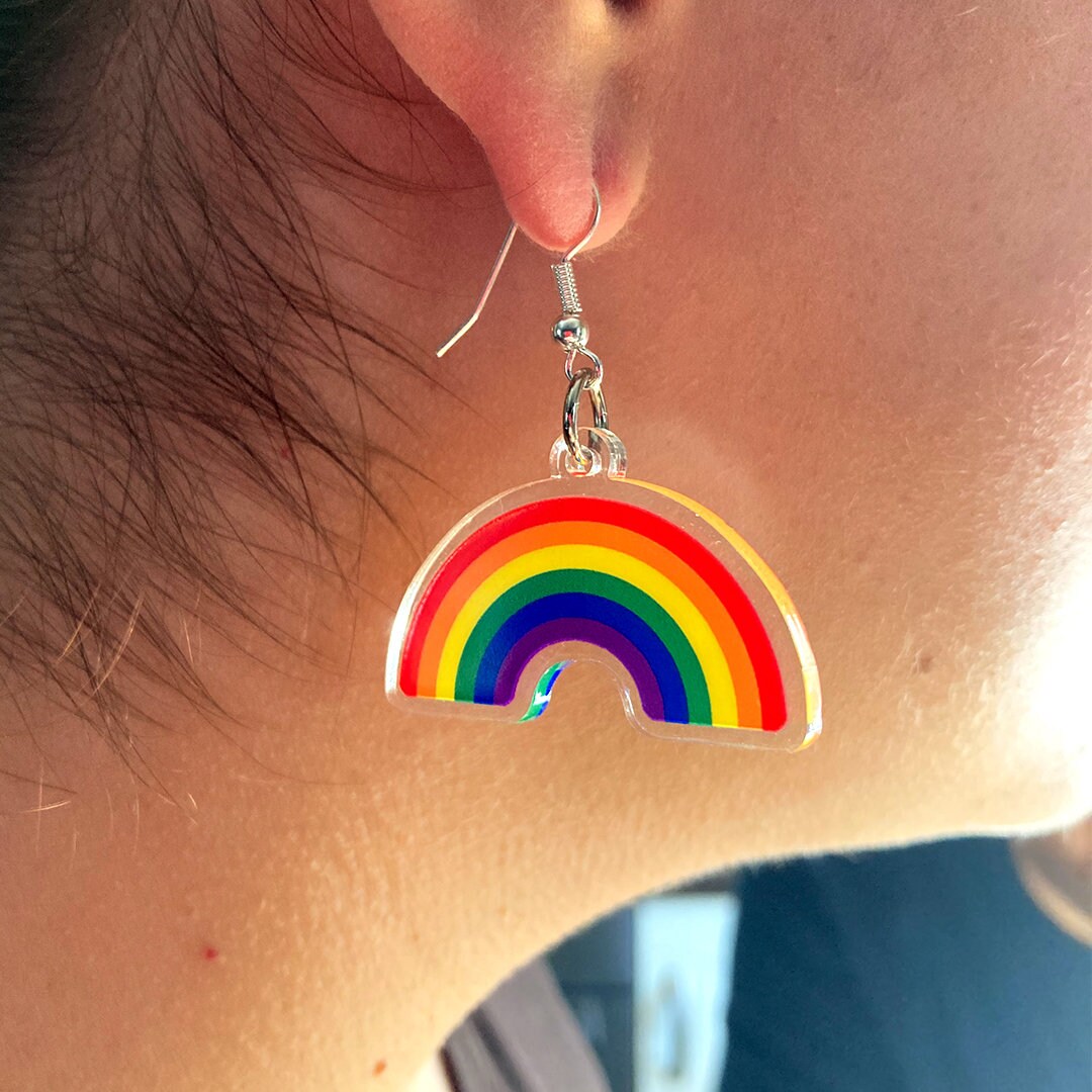 Rainbow Earrings Cute Pride Earrings LGBTQIA Accessories Rainbow Christmas Gift Idea Etsy Canada