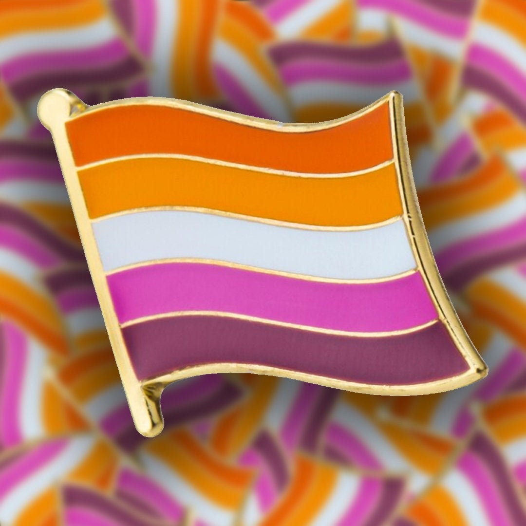 Lesbian Pride Flag Pin Subtle Lesbian Pin Sunset Lesbian Flag Lesbian Accessories Lgbt Pride