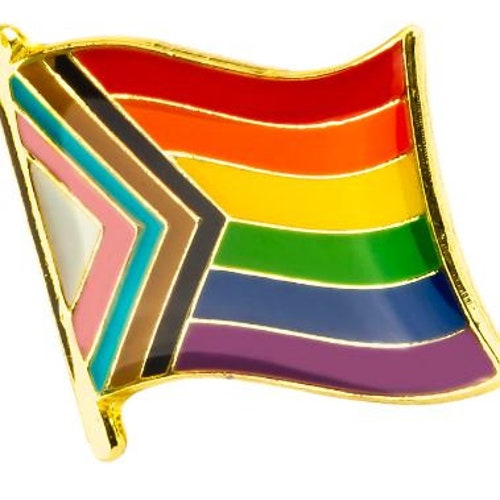 Progress Pride Flag Enamel Pin Pride Pins Lgbtq Pride Etsy