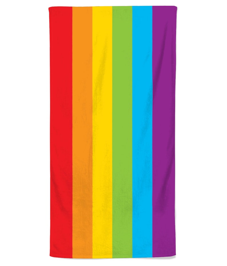 Gay Pride Flag Rainbow Beach Towel LGBTQ Pride Towel Gay Etsy
