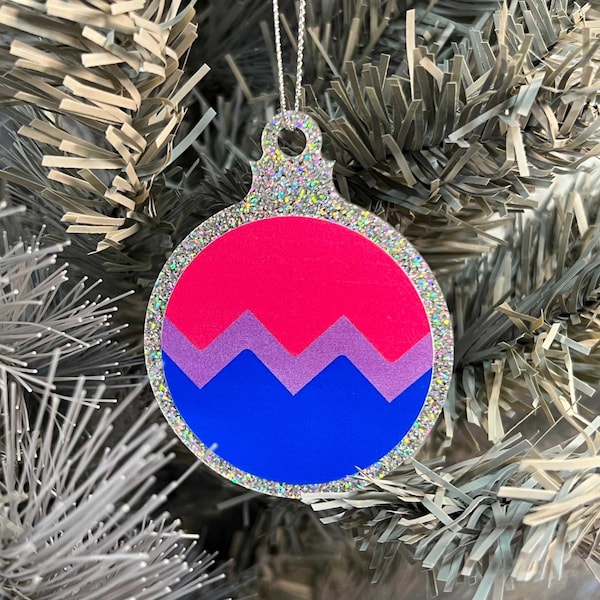 Bisexual Pride Flag Christmas Bauble | Bisexual Christmas Decoration | LGBTQ Xmas Tree Ornament