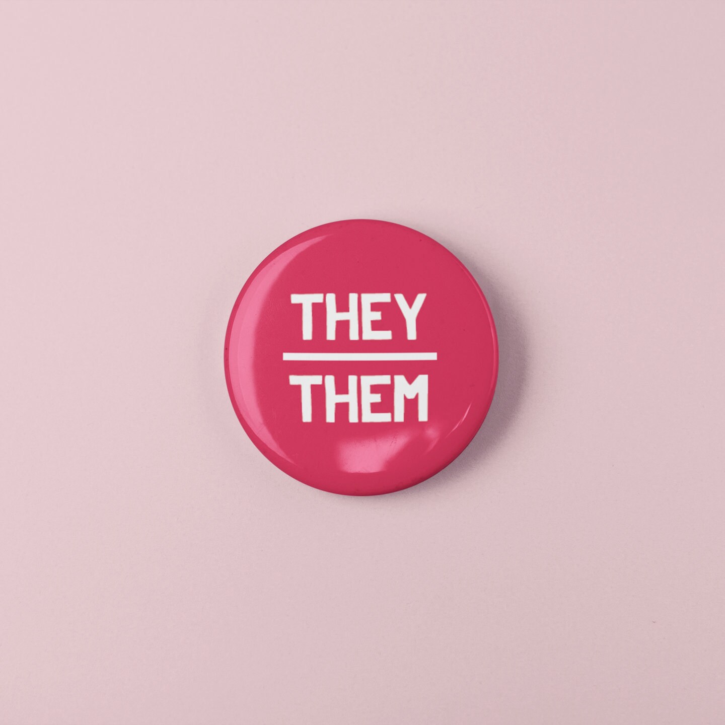 They Them Badge Non Binary Pronoun Pin Genderqueer - Etsy