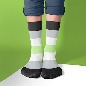 Agender Flag Socks | Agender Pride Socks | Queer Pride Apparel | LGBTQ Socks | LGBTQ Gifts | Stocking Stuffer | Agender Gift
