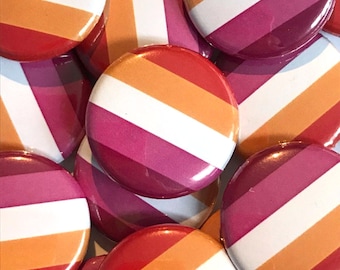 Lesbian Pride Flag Pin | Sunset Colors, LGBTQIA+ Badge