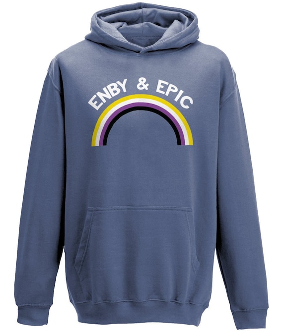 Non Binary Pride Hoodie Non binary Clothing Non Binary Flag Unisex LGBTQ Hoodie Enby Hoodie Queer Hoodie Etsy