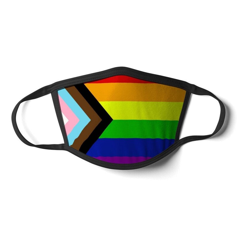 Progress Pride Flag Face Mask Gay Pride Masks Reusable & Etsy
