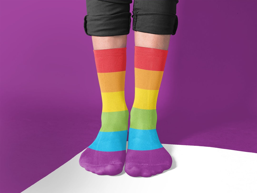 Gay Pride Rainbow Socks LGBTQ Pride Flag Pride Merch Etsy