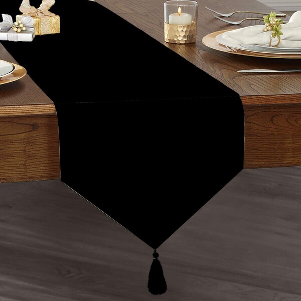 Table Runner Black Etsy