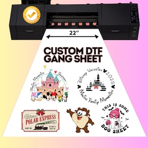 Custom DTF Gang Sheet: Ready to Press, 22&quot; Wide