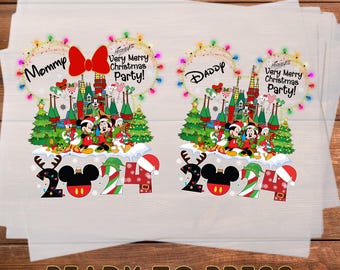 Disney Christmas DTF Transfer, Christmas Family Christmas Design Ready To Press, Xmas Custom DTF Print, Heat Press DTF, Cold Peel Dtf