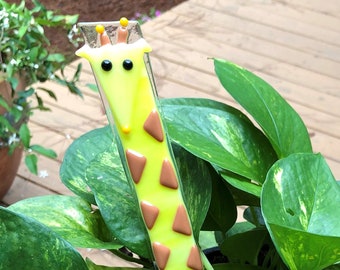 Giraffe Glass Plant Stake