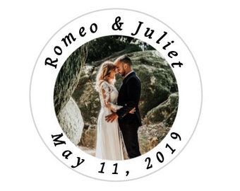 Photo Stickers Wedding favor stickers Thank you wedding stickers your photo custom photo stickers wedding stickers wedding photo