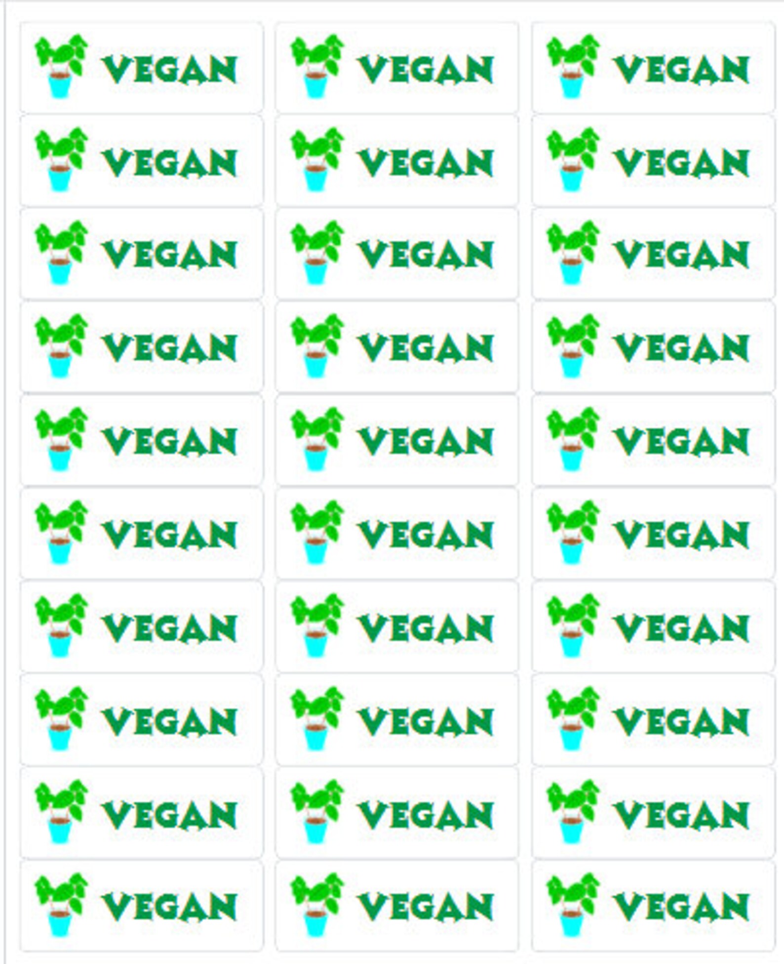 Vegan Labels Vegan Stickers Etsy